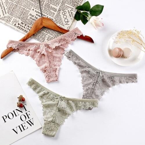 3 Pcs Sexy Lace Thongs For Woman Underwears Female Panties Sale Woman Underwear Panties G-string 2021 New Free Shipping BANNIROU
