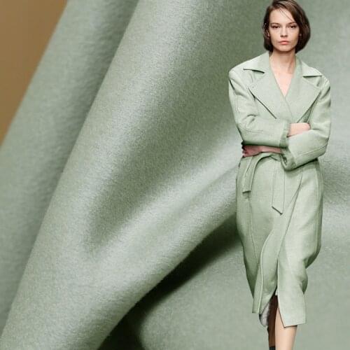 The Cloth Light Green Double-side 100%Australian Wool Fabrics Materials Textile Winter Women Overcoat Sewing Cloth Freeshipping