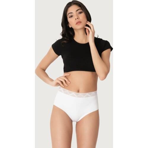 Cottonhill Black Basic High Waist Womens Laser Cut Thong Panties CTNHLL4800