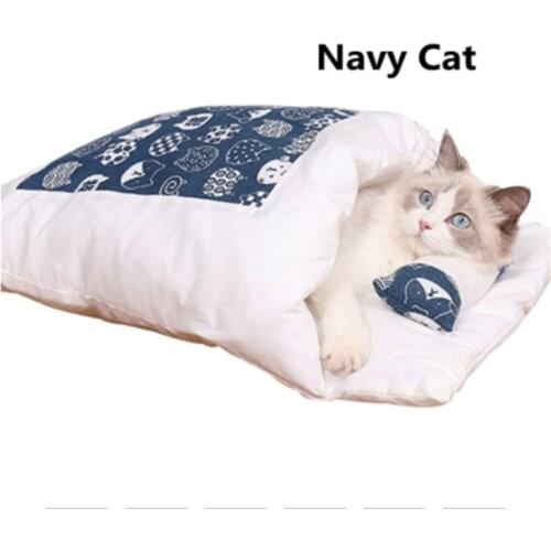Winter Warm Cat Sleeping Bag Comfortable Cat Nest Cushion with pillow