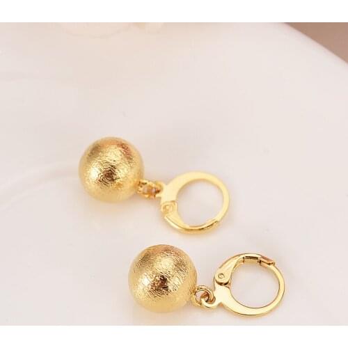 Gold Fashion jewellery cute beads ball Earrings Gift for women men earring party earring wedding bridal jewelry Christmas gifts