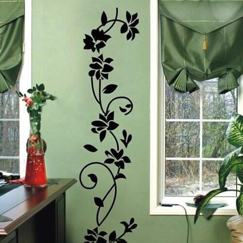 1PCS 60*37cm black classic flower vine wall stickers/generation Europe, carved vines to map