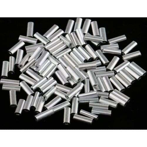 100 Pcs Fishing Wire Single Barrel Crimp Sleeves Fishing Line Leader Rigging Tackle Wire Rope Clips Tube Connector Fishing Tools