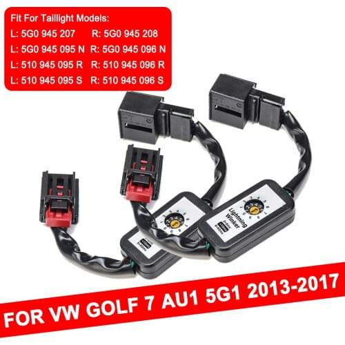 2PCS Indicator For VW Golf 7 Black Dynamic Turn Signal Add-on Module Cable Wire Harness Left & Right Tail Light LED Taillight