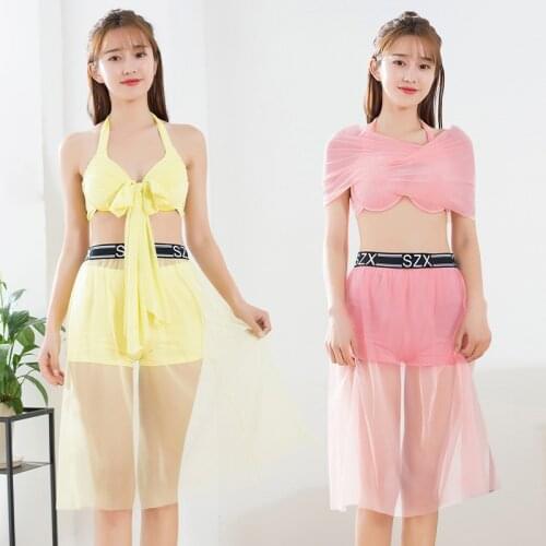 2021 Split Swimsuit Three-piece Ladies Sexy Bikini Tide Strip Steel Support Big Breasts Gather Vacation Swimwear