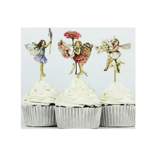 240pcs Flowers and flower fairy girl cake decoration inserted card inserting