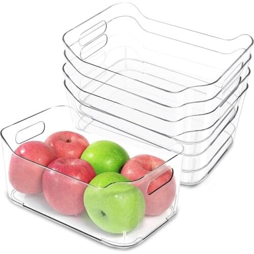 4Pcs Refrigerator Organizer Bins Fridge Organizers And Storage Clear Plastic Storage Containers For Organizing Soda Can
