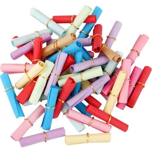 50 pcs Colorful Wishing Scrolls Paper Mix Color Handcraft Love Note Letter DIY Paper Decoration Wishing Bottle Gift 6x2.5cm