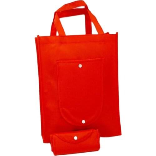 Eco-friendly 100% PP Biodegradable Non-Woven Fabric Bag Recyclable Wallet Style Foldable Nonwoven Non Woven Shopping Bag Red
