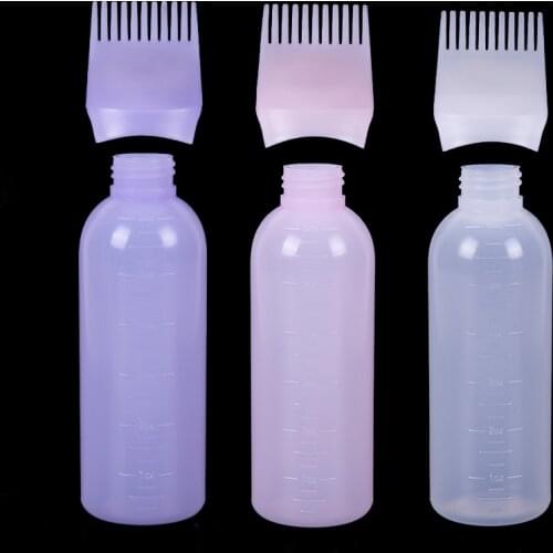 Alileader Empty Hair Dye Bottle Salon Coloring Hair Dye Bottle With Applicator Brush Non-Dye Plastic Bottles One-Hand Operation