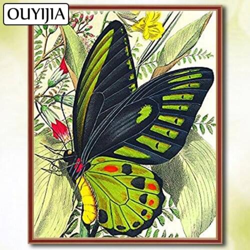 OUYIJIA Flower Cartoon Butterfly 5D DIY Diamond Painting Full Square Diamond Embroidery Picture Of Rhinestone Mosaic Sale Animal