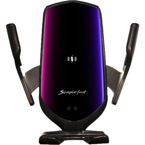 R1 Automatic Clamping 10W Car Wireless Charger For iPhone Xs Huawei LG Infrared Induction Qi Wireless Charger Car Phone Holder D