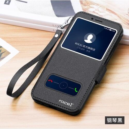 ALIVO For Huawei P Smart Case 5.65" Free Answer Double Window PU Leather Flip Case with Magnetic For Huawei FIG-LX1 FIG-L21 case