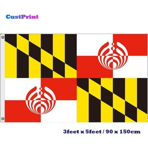 CustPrint 3ft by 5ft Maryland Bassnectar Flag 100D Polyester Custom Digital Printed Flags