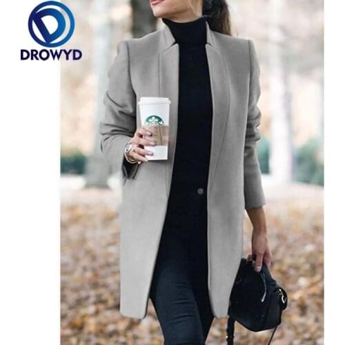 Женские пальто с воротником DROWYD China At AliExpress
