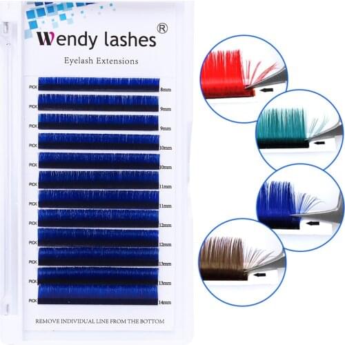 Easy Fan Colored Lash Extension Makeup Faux Mink Lashes Mix8-14mm Colored False Eye Lashes Extensions Supplies
