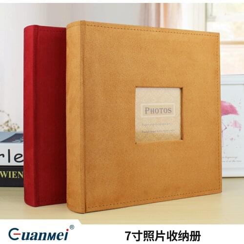 Retro Wedding 7Inch Photo Album 200 Photo Interleaf Type Album 5x7 inch with Memo Area and Soft Flannelette Cover Album Gift