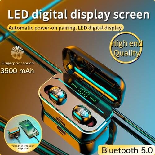 G6s TWS Bluetooth 5.0 Earphones Wireless Headphones IPX7 Waterproof 9D Stereo Headset With 3500mAh Power Bank LED Display Earbud