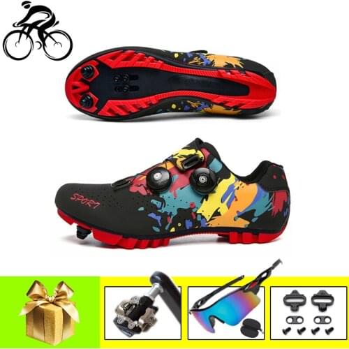 Mountain Bike Shoes Men Women Cycling Sneakers Add SPD Pedals Zapatillas Ciclismo Self-locking Breathable Professional Mtb Shoes