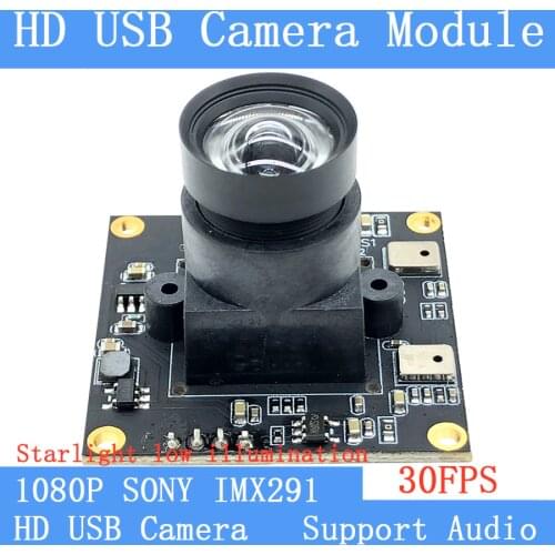 Non Distortion Surveillance camera Star Light Low illumination 2MP Sony IMX291 Full HD 1080P Webcam UVC 30FPS USB Camera Module
