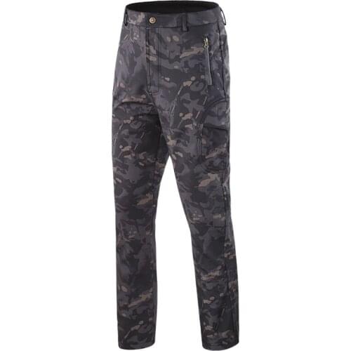 Camo Army Fleece Shark Skin Soft Shell Military Pants Waterproof Outdoors Trousers Tactical Cargo Pants Camouflage Hiking Pants