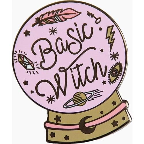 Beautiful Crystal Ball Hard Enamel Pin Mysterious Basic Witch Medal Brooch Fashion Lapel Backpack Pins Decor Halloween Gift