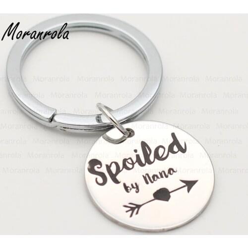 New arried "spoiled by nana" Copper nana necklace &Keychain, mothers day Jewelry Gift for grandma 20pcs/Lot