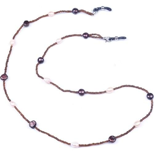 New Useful Brown pearl Glasses Strap String Lanyard Holder Exercise Essential real cultured freshwater pearl necklace jewelry