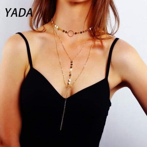 YADA Trendy Multi Layer Presents&Necklace For Women Geometric Circle Necklaces Statement Female Jewelry Gift Necklace SE210038