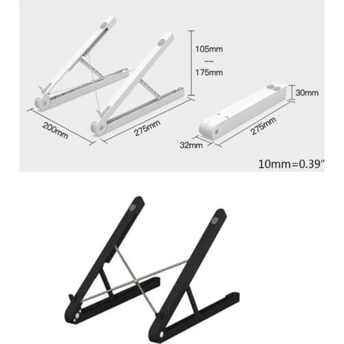 Aluminum Alloy Foldable Laptop Stand Holder Portable Riser 6 Levels Height Angle Adjustable Non Slip Tablet Notebook Rack