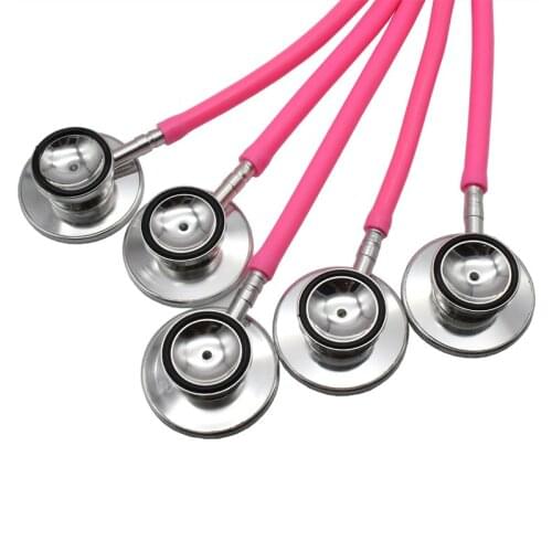 5Pcs Portable Professional Medical Double-head Dual Head Stethoscope Heart Beat Fetal Movement Stethoscope Medical Heathy Tool