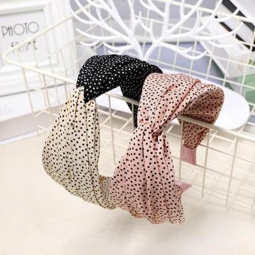 New Classic Headband Women Patchwork Cloth Hairband Cross Knot Dot Turban Elastic Hair Band Girls Hair Accessories