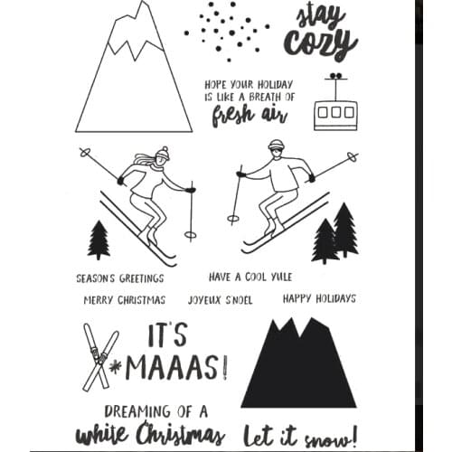Skiing transparent Clear Stamps Scrapbook Paper Craft Clear stamp scrapbooking A0689