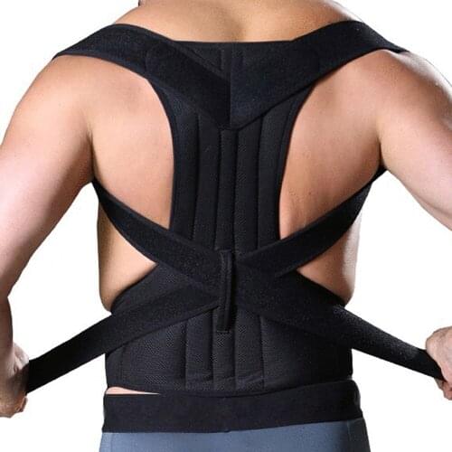 Adjustable Back Brace Shoulder Lumbar Support Trainer for Pain Relief Improve Slouching Clavicle Belt Straightener for Men Women