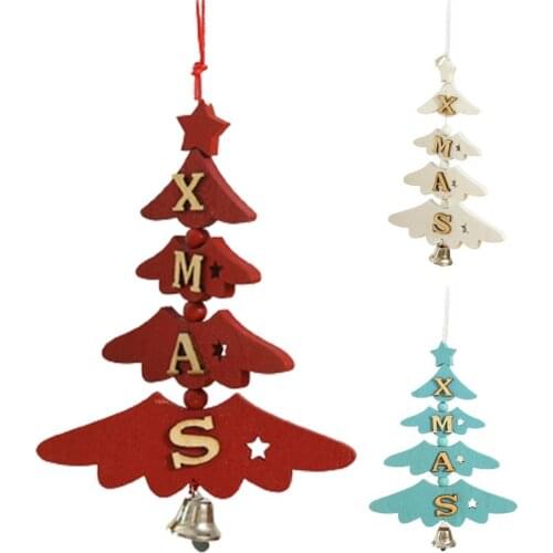Christmas Pendant Christmas Tree Wooden Drop Ornaments Decoration Fashion Lightweight Small Gadget for Party