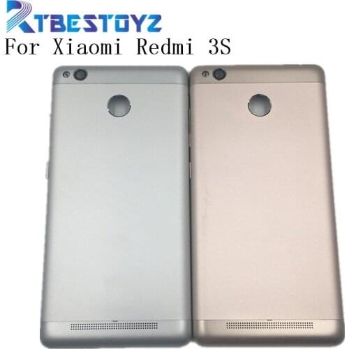 RTBESTOYZ 5.0" Back Battery Door Cover Housing +Camera Glass Lens+Power Volume Button +Logo For Xiaomi Redmi 3S