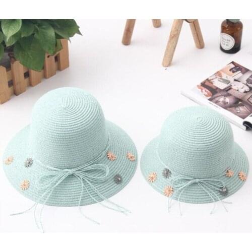 Seioum parent-child summer hat for women straw hat for beach baby sun hat travel bucket hat panama