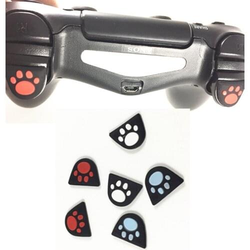 Removable Cat Paw Custom Design Silicone Trigger Buttons Sticker Case Cap Cover for PS4 Pro PS4 Slim Controller L2 R2 Button