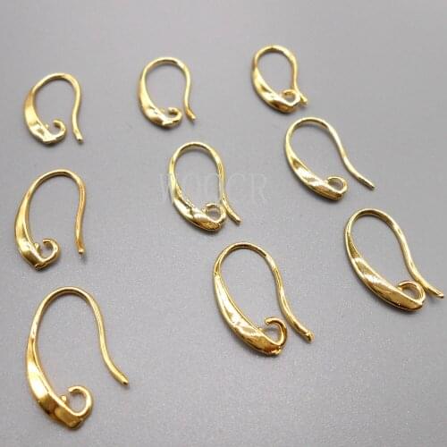Fast Shipping 20PCS 925 Sterling Silver/18 K Gold Smooth Surface Hook Earrings DIY Jewelry Finding Accessories Girl Handmade