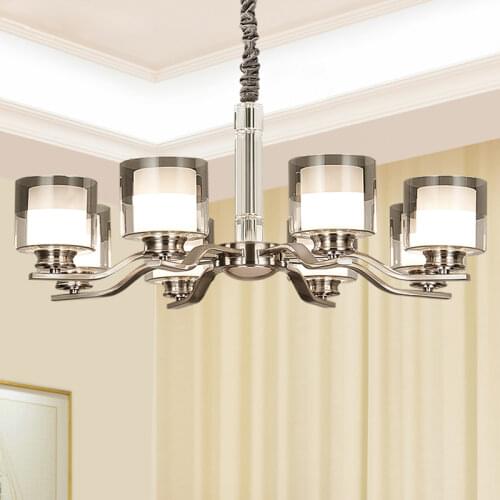 Modern Nickel Led Pendant Lights Living Dining Room Decor Led Pendant Chandeliers Lamp Bedroom Suspension Hanging Light Fixtures