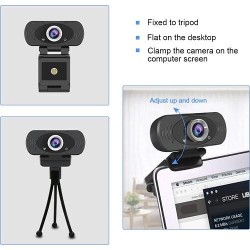 Webcam 720P with Mic USB Desktop Laptop Camera Plug and Play Video Calling Webcam for Web Conference MSN and Skype