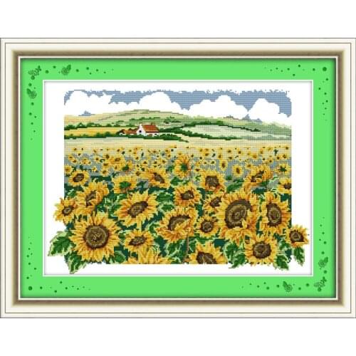 Everlasting Love The Sunflower Chinese Cross Stitch Kits Ecological Cotton Stamped Printed 11 DIY Christmas Decorations For Home