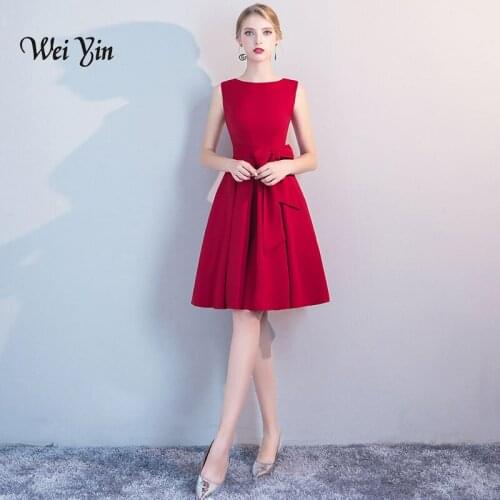 Wine Red Cocktail Dresses weiyin Women 2021 Sleeveless Short Vestidos Sexy Homecoming Cocktail Dresses WY878