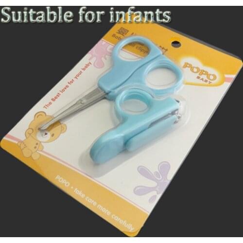 High Quality 2Pcs/1Set Baby Nail Care Antiskid Stainless Practical Clipper Trimmer Blue Pink Convenient Daily Baby Nail Care Set