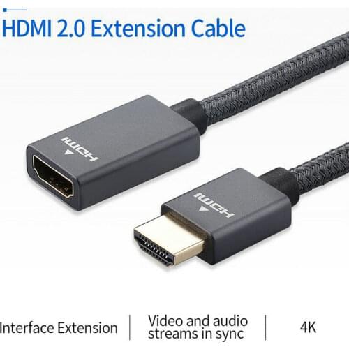 High Quality HDMI-compatible Extender Cable Male to Female 4K HDMI-compatible V2.0 Extension Cable