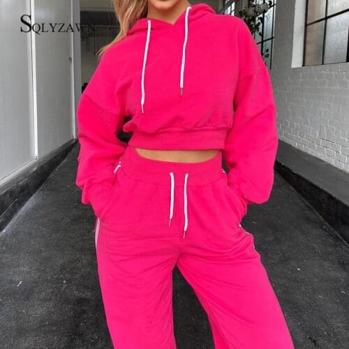 Womens Fashion Side Striped Hooded Sweatshirt Casual Pink 2 Two Piece Suit Autum Winter Long Sleeve Fitness Outfits Sweatsuit