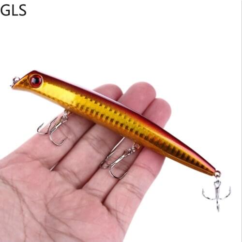 7 Colors 1PC Popper Quality Fishing Tackle 12.6cm 16.3g Fishing Lures Bass Pike 6# Hook Artificial Plastic Hard Bait