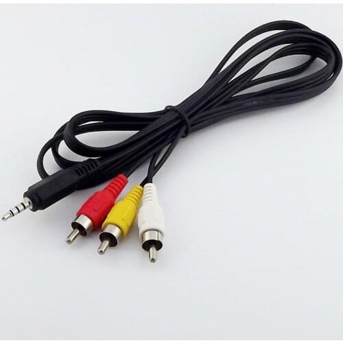 10pcs 3.5mm 4 Pole Stereo Aux Plug To 3 RCA Male Adapter AV Audio Video Cable 1.5M/5FT