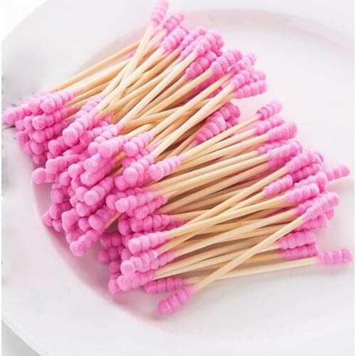 100pcs/ Pack Double Head Cotton Swab Makeup Cotton Sticks Nose Ears Cleaning Health Beauty Removing Tools