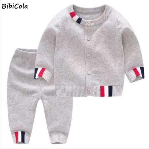 2020 New Autumn Winter Baby Sweater Suit Clothing Sets Cartoon Warm Sweater Coat + Knitted Pants Infant Girls Clothes 0-3 Years